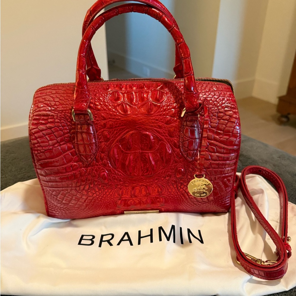 NEW Brahmin Red Croc-Embossed Leather Purse